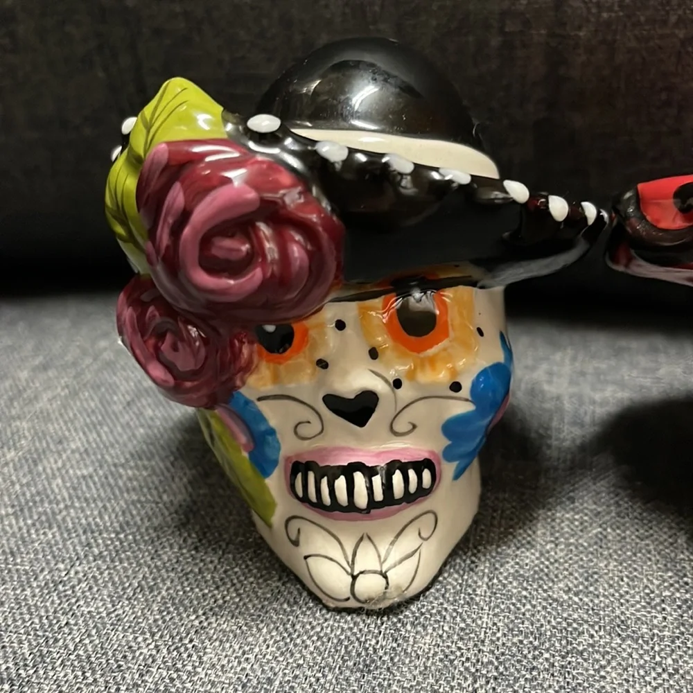 Blue Sky Sugar Skull Salt & Pepper Set